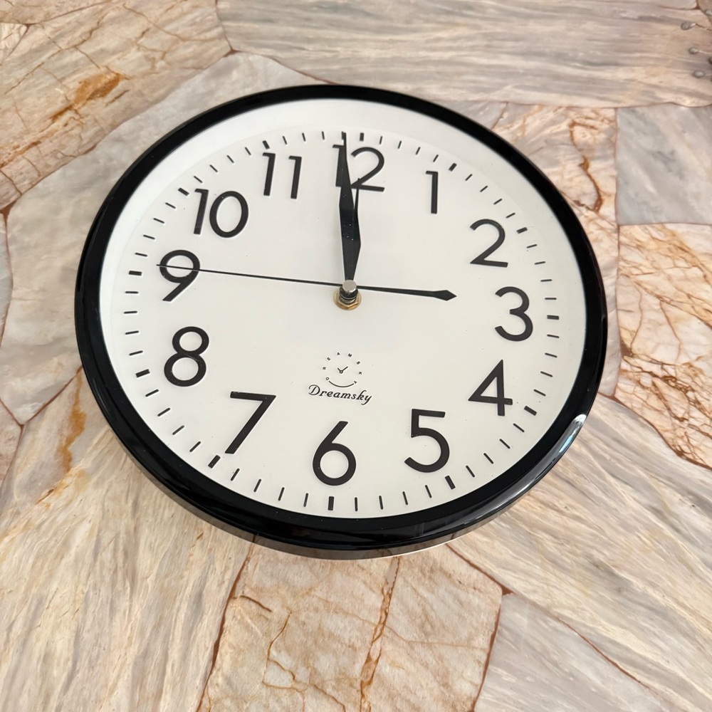 Black and White Wall Clock by Dream Sky